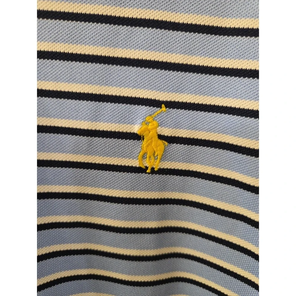 Polo Ralph Lauren Performance Golf Shirt Mens L Blue‎ Stretch Striped NWOT KNIT